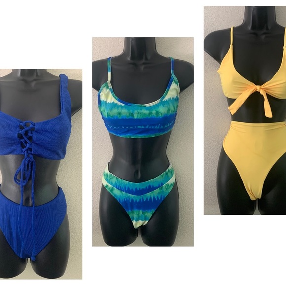 SHEIN BRAND NEW ROMWE swimsuit bikini Bundle Size LARGE mix-n-match Top … - Picture 1 of 16